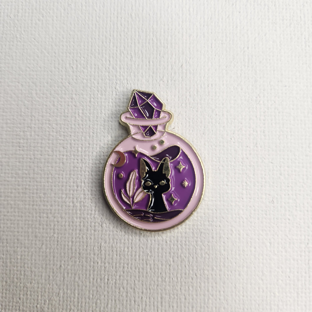Purple Potion Cat Enamel Pin