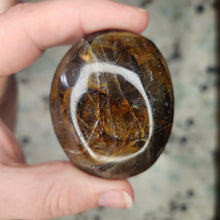 Load image into Gallery viewer, Golden Healer &amp; Smoky Quartz Palm Stone
