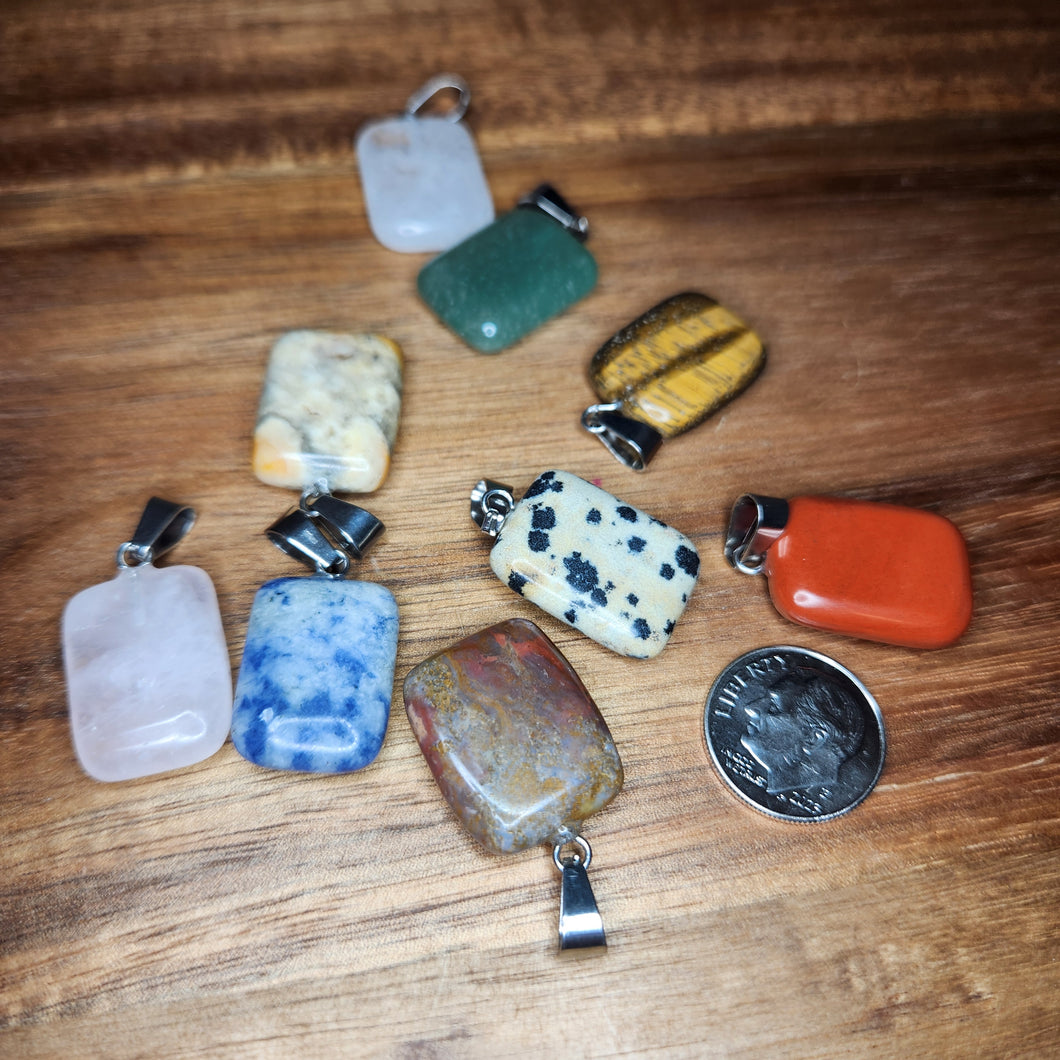 Square Mixed Material Pendants