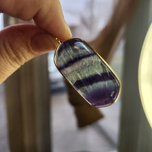 Load image into Gallery viewer, Gold Plated Fluorite Pendant

